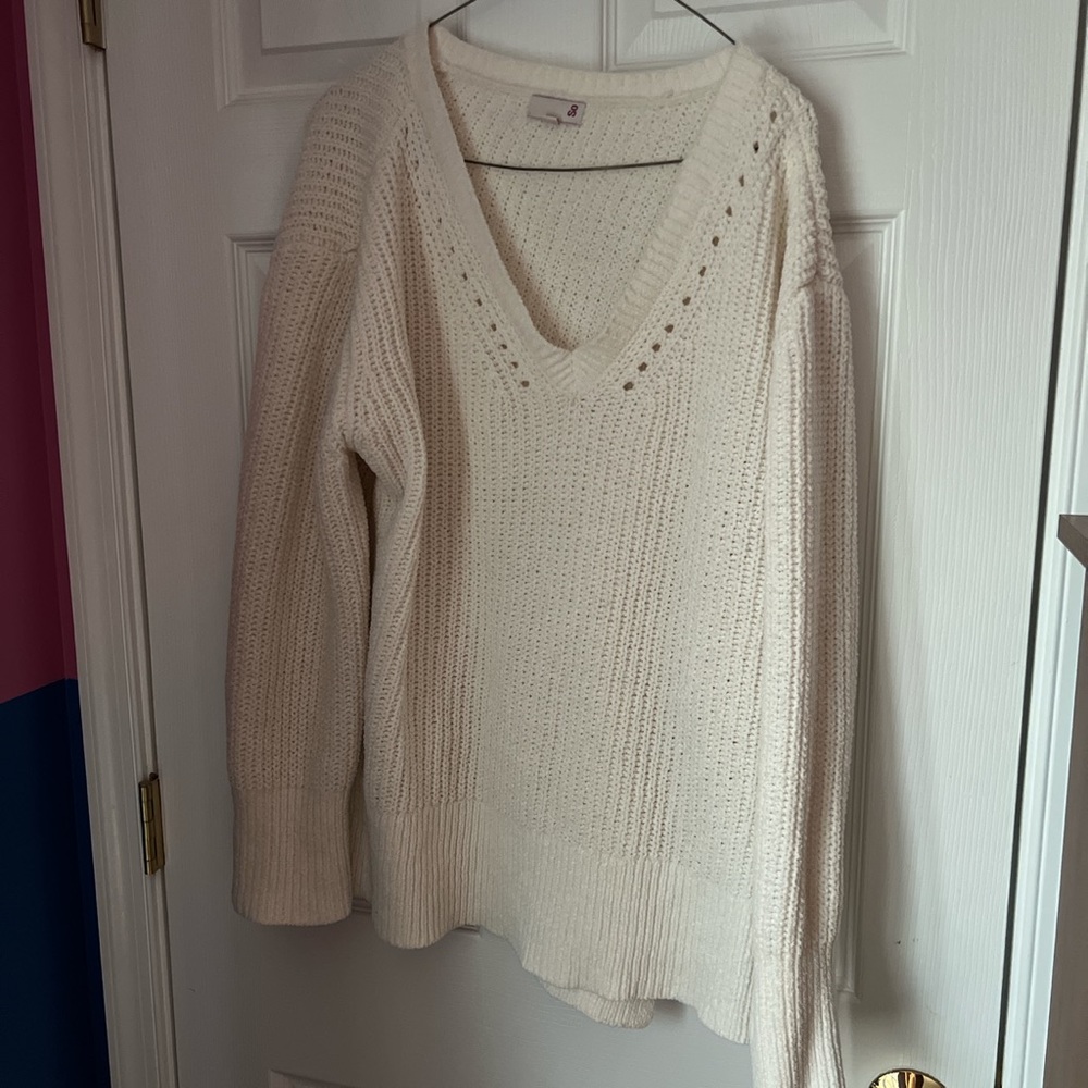 white cardigan